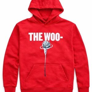 Vlone Red Hoodie with Graphic Print